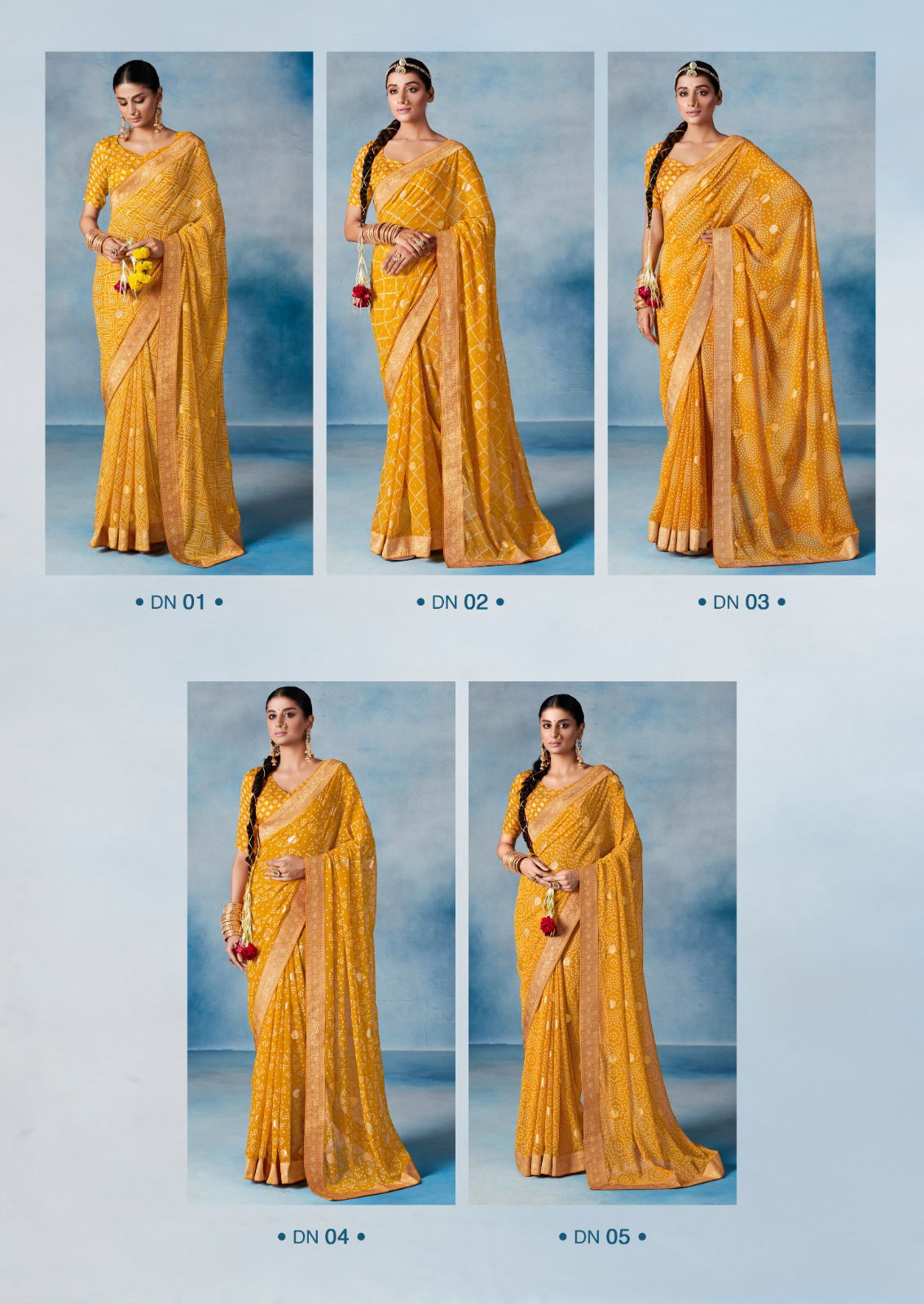 Stavan Haldi Weightless With Border Georgette Saree Catalog